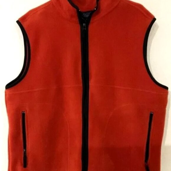 FLEECE VEST FULL ZIP POCKETS ORANGE - Picture 5 of 9